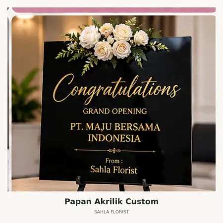 Papan Bunga Akrilik Cibarusah